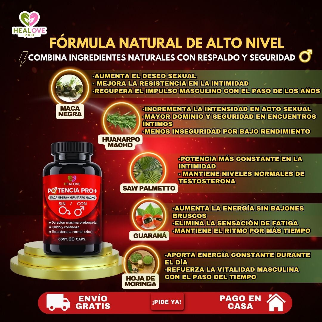 POTENCIA PRO MÁS ( CON MACA NEGRA + HUANARCO MACHO)